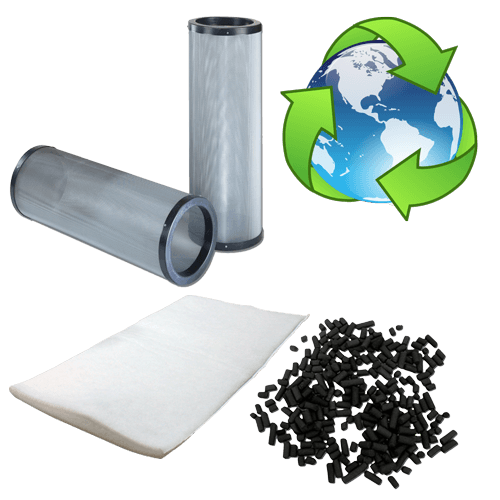 cartouche de charbon actif rechargeable avec manchette pour filtration de cabine d'aspiration
