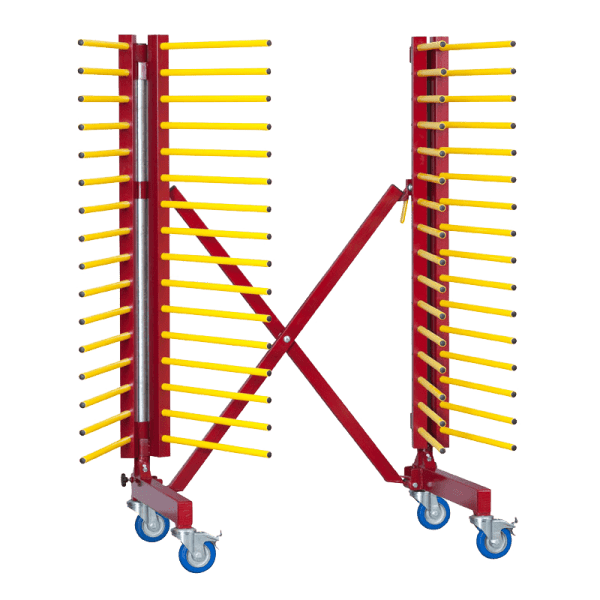 Chariot de stockage et transport pour pièces à peindre pliable