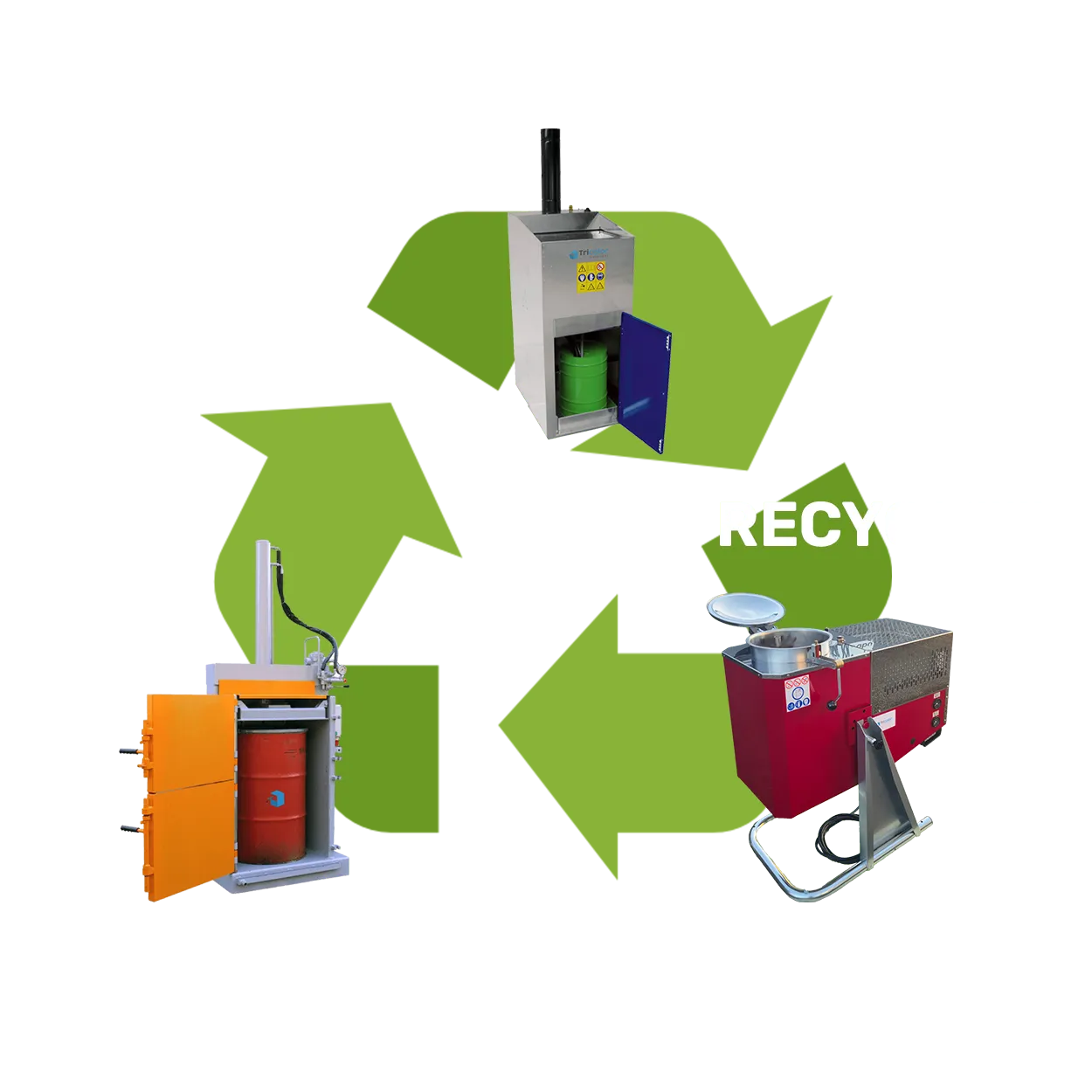 Nettoyage compactage recyclage fûts bidons peinture - Tricolor Industries