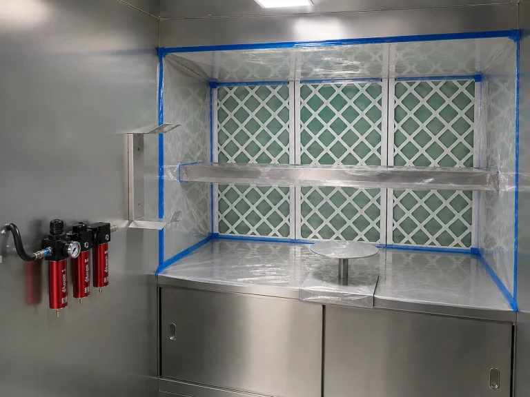 Film de protection appliqué sur une cabine Labo - Tricolor Industries