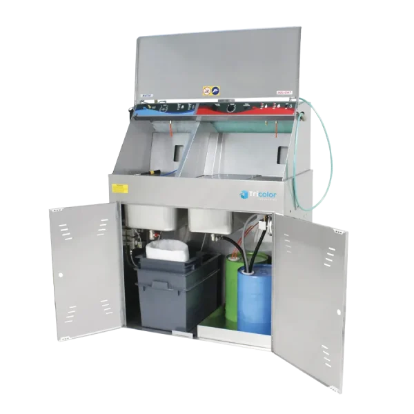 Nettoyeur de pistolets automatique et manuel solvant et manuel hydro - mixte - ouvert - Tricolor Industries
