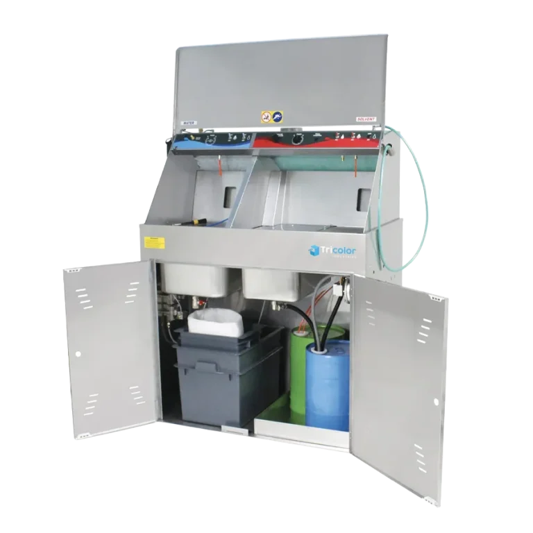 Nettoyeur de pistolets automatique et manuel solvant et manuel hydro - mixte - ouvert - Tricolor Industries