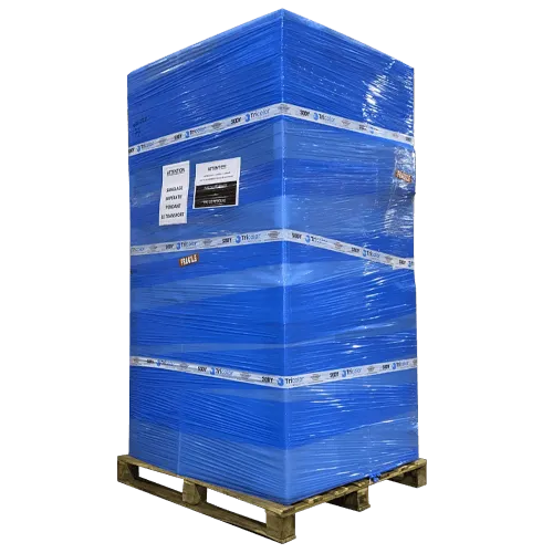 cabine de peinture conditionnée sur palette pour expédition