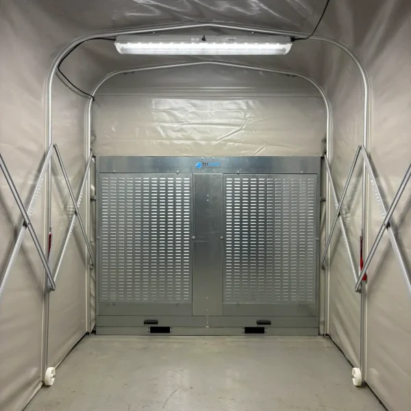 Ponco avec Avancée rétractable- Installation Tricolor Indutries cabine d'aspiration de ponçage